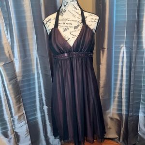 City Triangles L Sequined Club Dress Black Sheer with Pink Liner